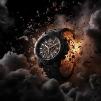 Powerful Explosion and Designer Watch in Commercial graphy photo