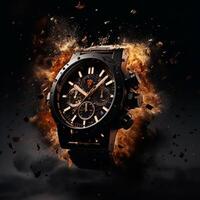 Powerful Explosion and Designer Watch in Commercial graphy photo