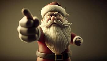 santa claus pointing, digital art illustration, photo