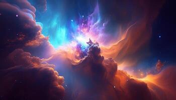 space background, digital art illustration, photo