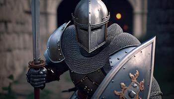 medieval soldier, digital art illustration, photo