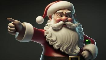 santa claus pointing, digital art illustration, photo