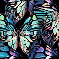 group of colorful butterflies on a black background. . photo