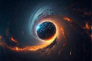 computer generated image of a black hole. . photo