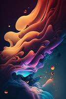 close up of a colorful painting on a black background. . photo