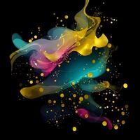 Abstract multicolor paint splash explosion on black background, Abstract swirling background, Watercolor glitter texture, photo