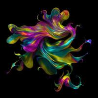 Abstract colorful splash background ,Watercolor swirling splash painting texture, Paint splashes on black background, photo