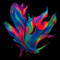 Abstract colorful splash background ,Watercolor swirling splash painting texture, Paint splashes on black background, photo