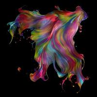 Abstract colorful splash background ,Watercolor swirling splash painting texture, Paint splashes on black background, photo