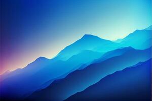 mountain range with a blue sky in the background. . photo