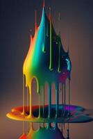 close up of a dripping cake on a table. . photo