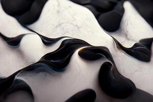 white table topped with lots of black liquid. . photo
