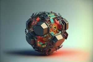 sphere with a bunch of objects inside of it. . photo