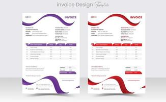 mínimo corporativo negocio factura diseño para el corporativo oficina. facturación citas, dinero cuentas o precio facturas, y pago acuerdo diseño plantillas creativo factura modelo vector