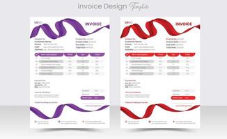 Minimal Corporate Business Invoice design template vector illustration bill form price invoice. Creative invoice template vector. business stationery design payment agreement design template