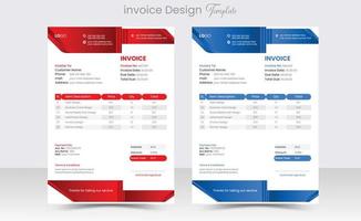 Minimal Corporate Business Invoice design template vector illustration bill form price invoice. Creative invoice template vector. business stationery design payment agreement design template