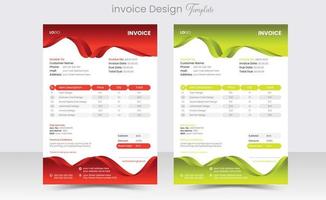 Minimal Corporate Business Invoice design template vector illustration bill form price invoice. Creative invoice template vector. business stationery design payment agreement design template