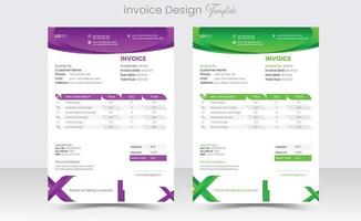 Minimal Corporate Business Invoice design template vector illustration bill form price invoice. Creative invoice template vector. business stationery design payment agreement design template