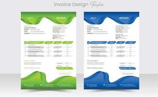 Minimal Corporate Business Invoice design template vector illustration bill form price invoice. Creative invoice template vector. business stationery design payment agreement design template