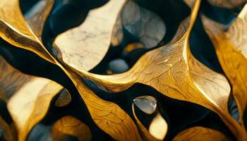 close up of a gold leaf sculpture. . photo