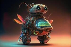 small robot sitting on top of a table. . photo