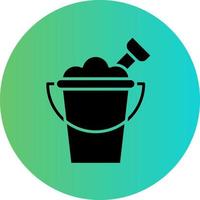 Sand Bucket Vector Icon Design