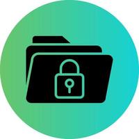 Folder Locked Vector Icon Design
