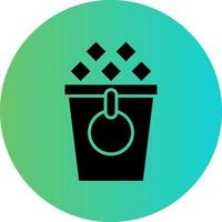 Ice Bucket Vector Icon Design