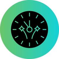 New Year Clock Vector Icon Design