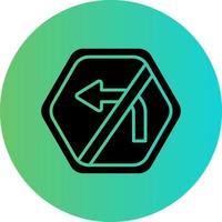 No Left Turn Vector Icon Design