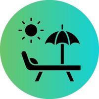 Sun Bed Vector Icon Design