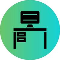 Computer Table Vector Icon Design