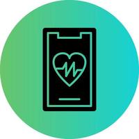 Mobile Heart Rate Vector Icon Design