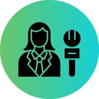 Female Journalist Vector Icon Design