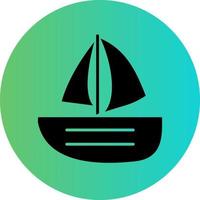 Sailing Boat Vector Icon Design