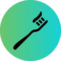 Tooth Paste on Brush Vector Icon Design