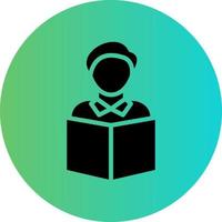Student Reading Book Vector Icon Design