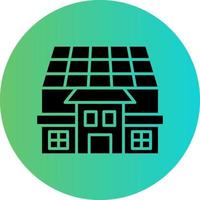 Solar House Vector Icon Design