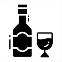 Wine bottle and glass vector design on white background