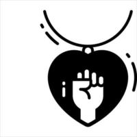 A vector icon of heart necklace in modern and trendy style