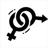 Male and female gender symbol vector, relationship icon vector