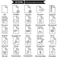 File Document Line Icon Set vector