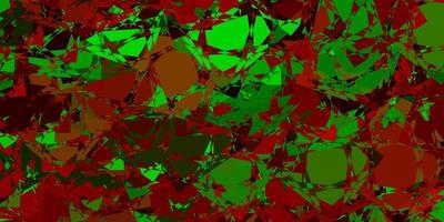 diseño de vector verde claro, rojo con formas triangulares.