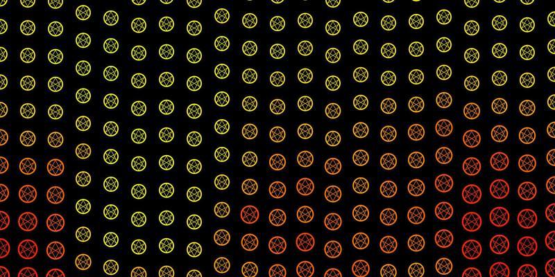 Dark Green, Yellow vector template with esoteric signs.