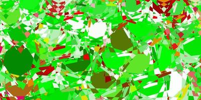 Light Green, Red vector pattern with polygonal shapes.