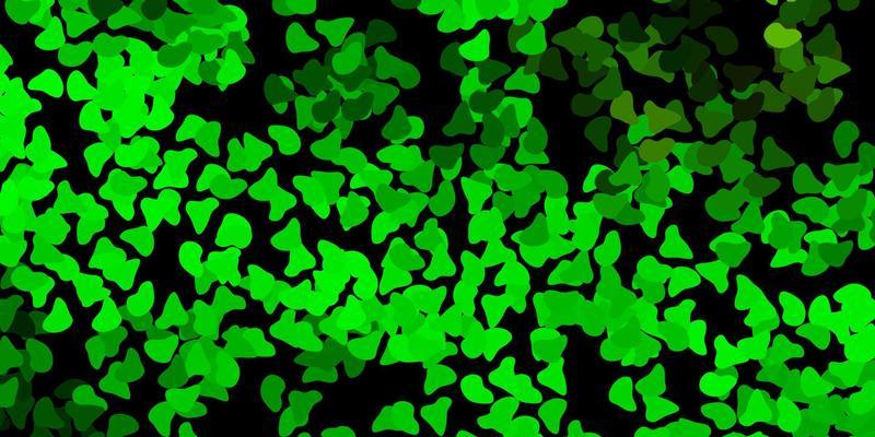 Dark green, yellow vector background with random forms.