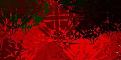 Dark Green, Red vector background with polygonal forms.