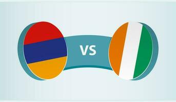 Armenia versus Ivory Coast, team sports competition concept. vector