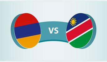 Armenia versus Namibia, equipo Deportes competencia concepto. vector