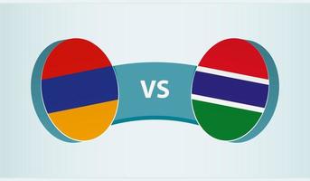 Armenia versus Gambia, equipo Deportes competencia concepto. vector